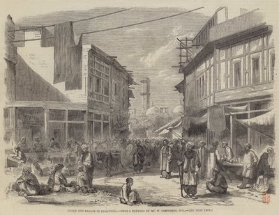 Straße und Basar in Peschawar von William Carpenter